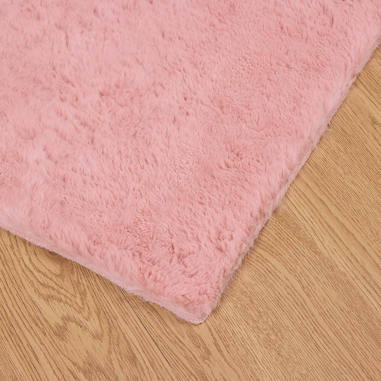 vidaXL Kunstfell Hasen Teppich Olite Rosa 100 x 200 cm Polyester