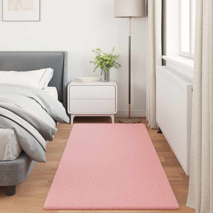 vidaXL Kunstfell Hasen Teppich Olite Rosa 100 x 200 cm Polyester