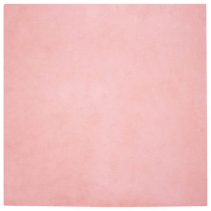 Rutschfester Kunstfellteppich Olite Rosa 120 x 120 cm Polyester