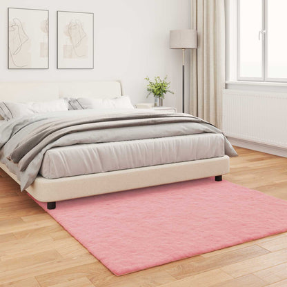 vidaXL Kunstfell Hasen Teppich Olite Rosa 160 x 160 cm Polyester