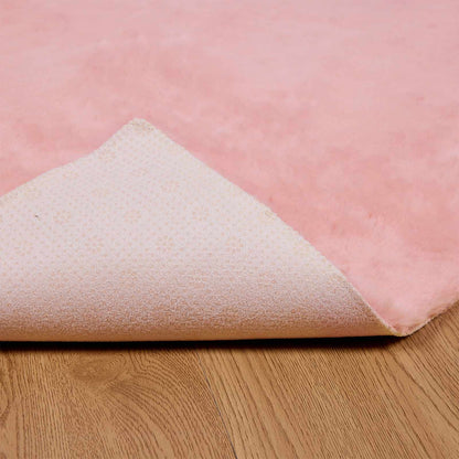 Rutschfester Kunstfellteppich Olite Rosa 240 x 240 cm Polyester