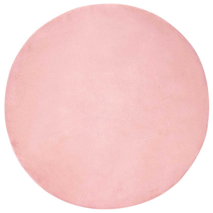 Rutschfester Kunstfellteppich Olite Rosa Ø 80 cm Polyester