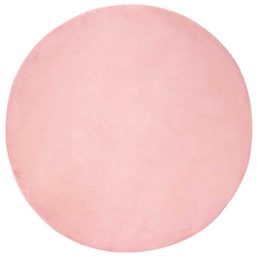 vidaXL Kunstfell Hasen Teppich Olite Rosa Ø 100 cm Polyester
