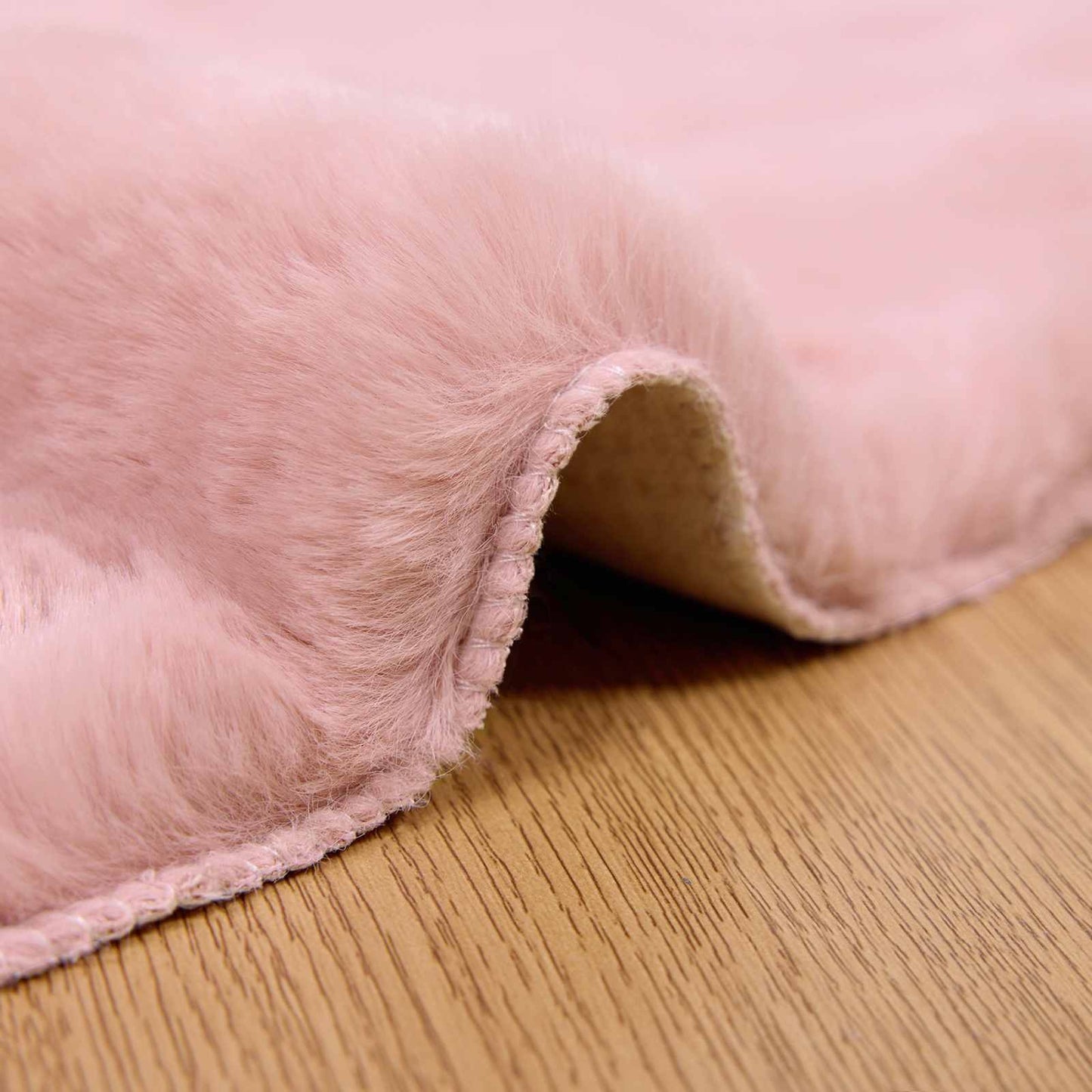 vidaXL Kunstfell Hasen Teppich Olite Rosa Ø 160 cm Polyester