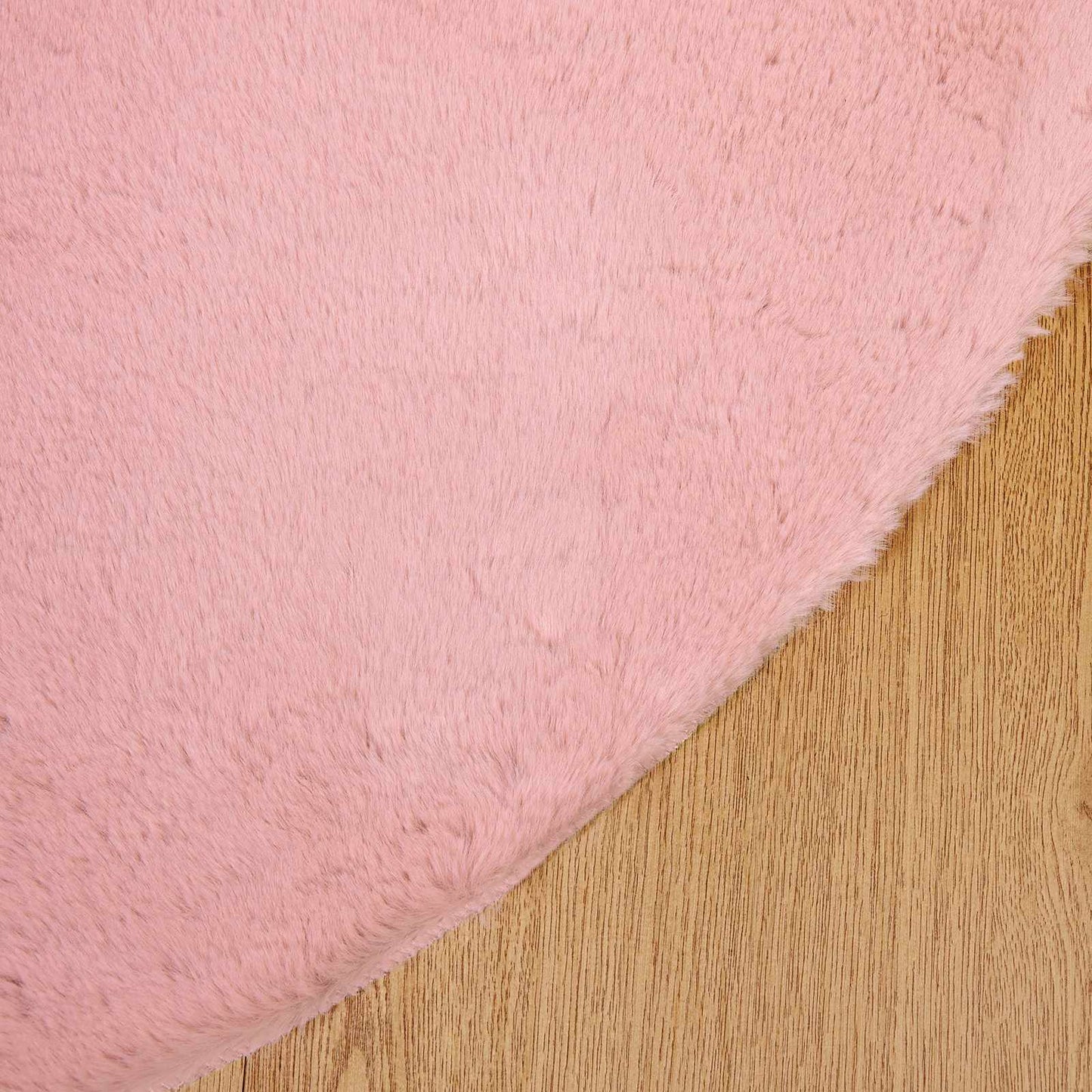 vidaXL Kunstfell Hasen Teppich Olite Rosa Ø 160 cm Polyester