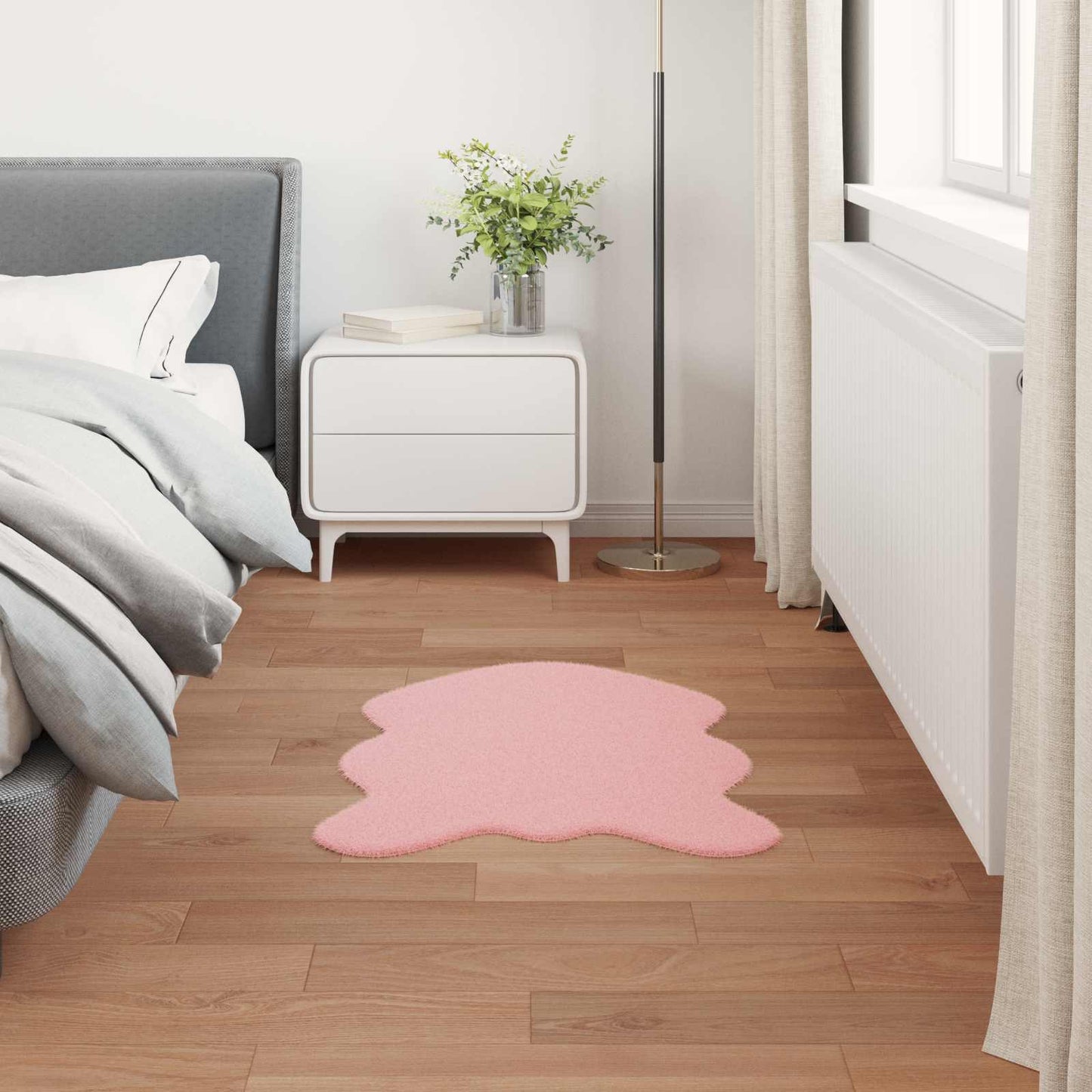 vidaXL Kunstfell Hasen Teppich Olite Rosa 60 x 90 cm Polyester