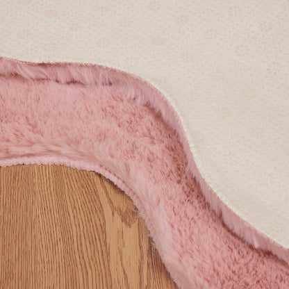 vidaXL Kunstfell Hasen Teppich Olite Rosa 80 x 120 cm Polyester