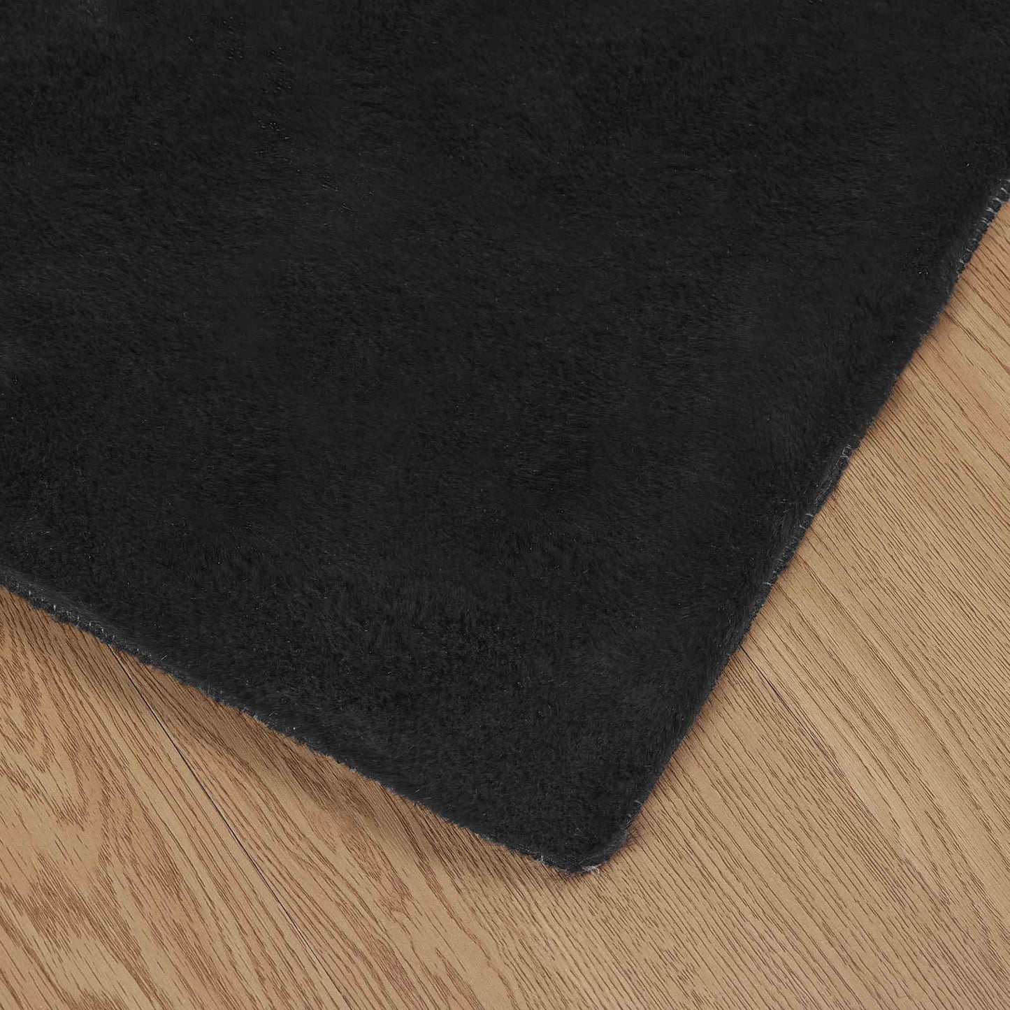 vidaXL Kunstfell Hasen Teppich Olite Schwarz 100 x 200 cm Polyester