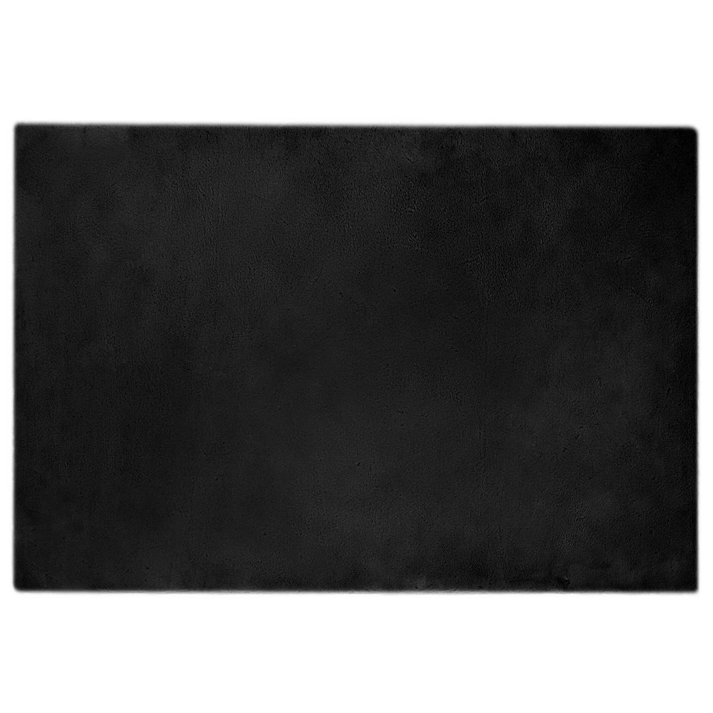 vidaXL Kunstfell Hasen Teppich Olite Schwarz 120 x 170 cm Polyester