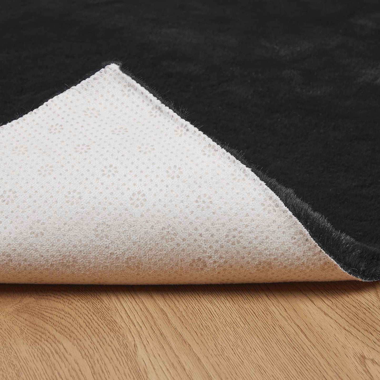 vidaXL Kunstfell Hasen Teppich Olite Schwarz 160 x 230 cm Polyester