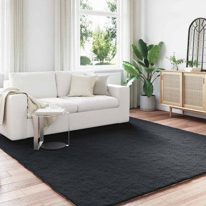 vidaXL Kunstfell Hasen Teppich Olite Schwarz 240 x 240 cm Polyester
