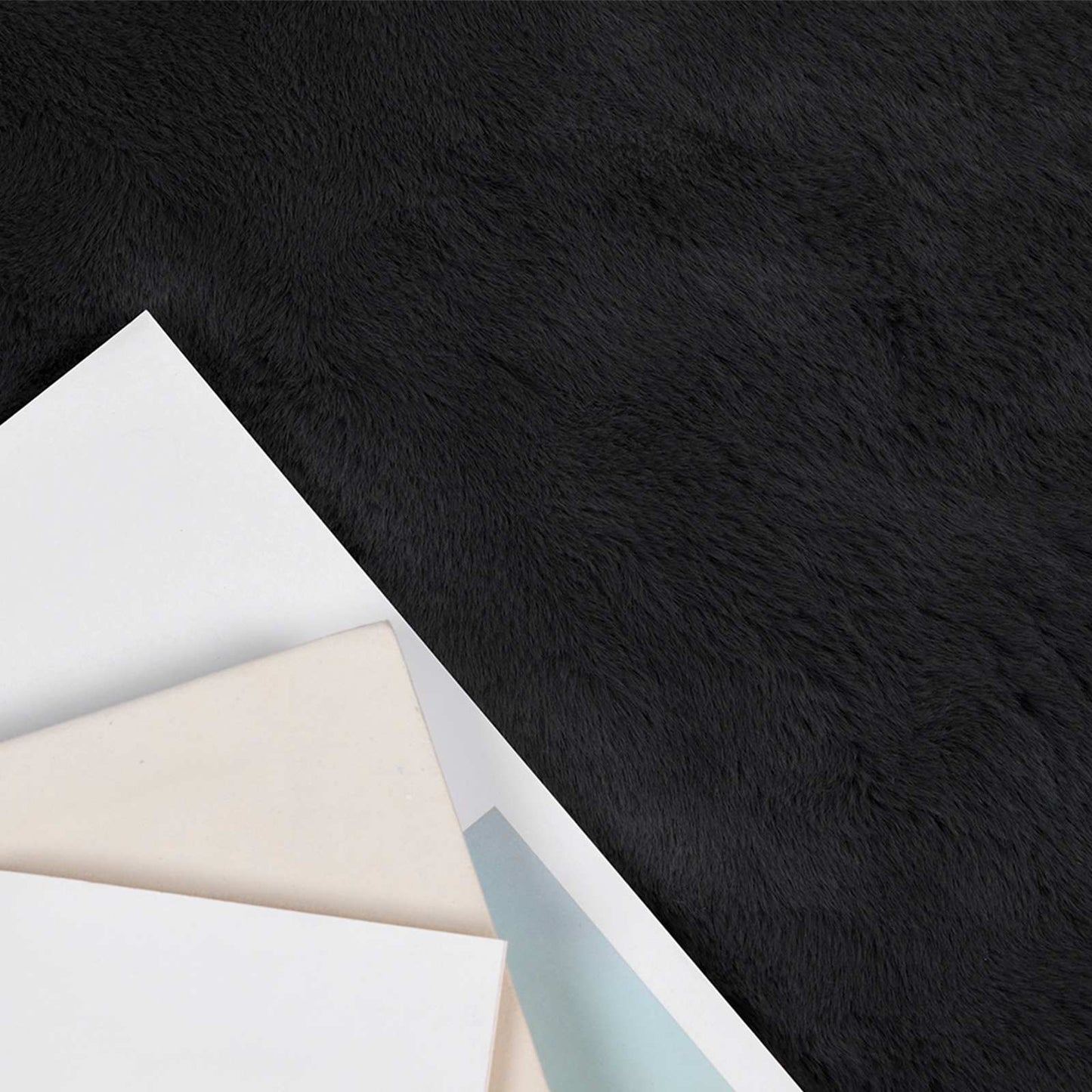 vidaXL Kunstfell Hasen Teppich Olite Schwarz Ø 80 cm Polyester