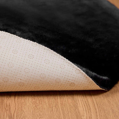 vidaXL Kunstfell Hasen Teppich Olite Schwarz Ø 100 cm Polyester