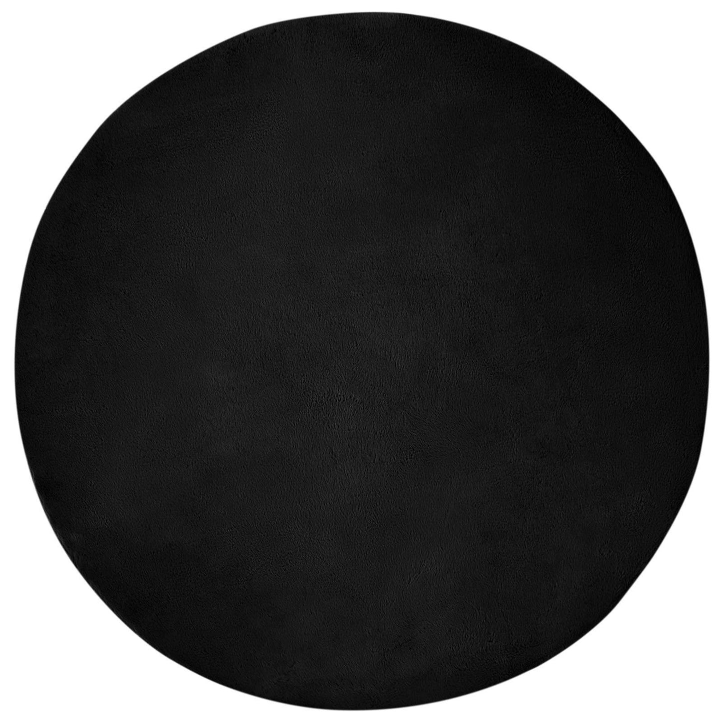 vidaXL Kunstfell Hasen Teppich Olite Schwarz Ø 100 cm Polyester
