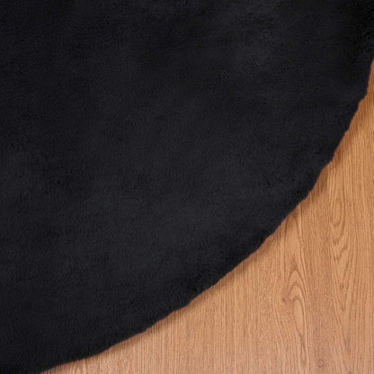 vidaXL Kunstfell Hasen Teppich Olite Schwarz Ø 200 cm Polyester