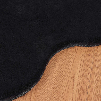 vidaXL Kunstfell Hasen Teppich Olite Schwarz 50 x 80 cm Polyester