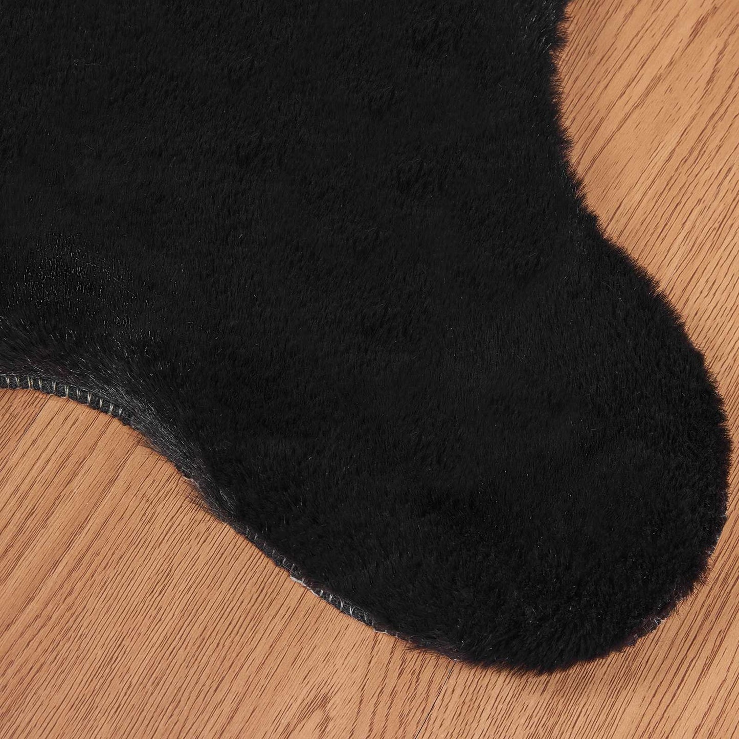 Rutschfester Kunstfellteppich Olite Schwarz 60 x 90 cm