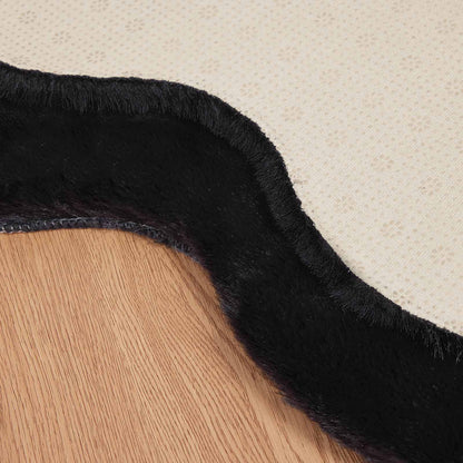 Rutschfester Kunstfellteppich Olite Schwarz 60 x 90 cm