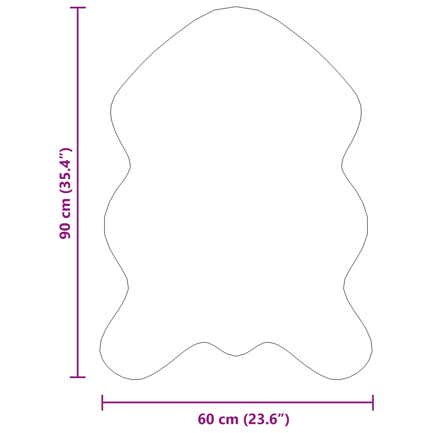 Rutschfester Kunstfellteppich Olite Schwarz 60 x 90 cm