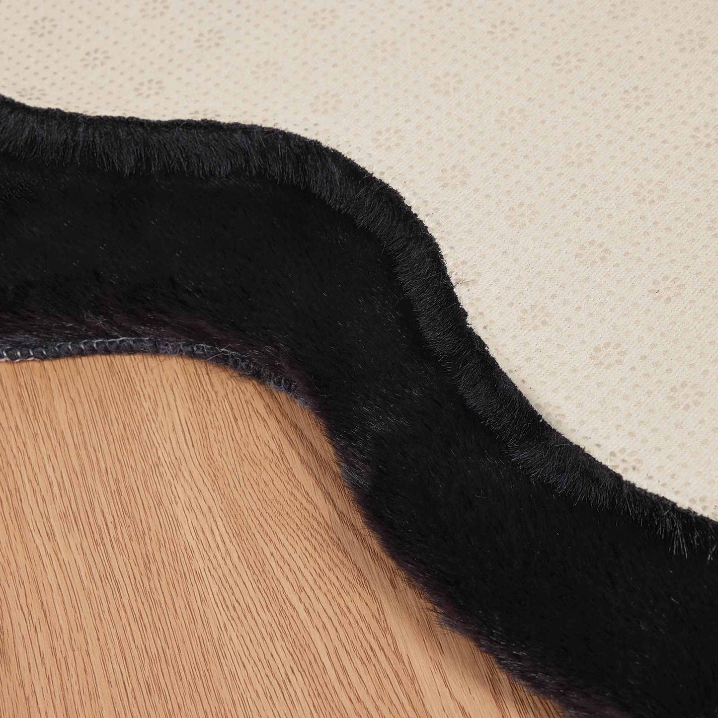 Rutschfester Kunstfellteppich Olite Schwarz 80 x 120 cm