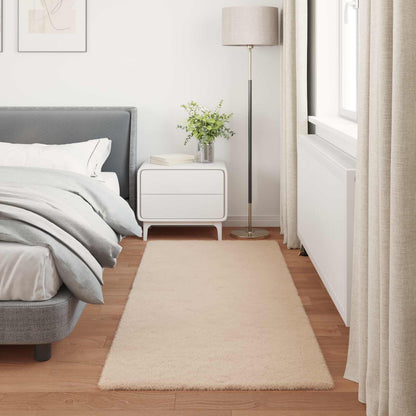 vidaXL Kunstfell Hasen Teppich Olite Taupe 80 x 200 cm Polyester