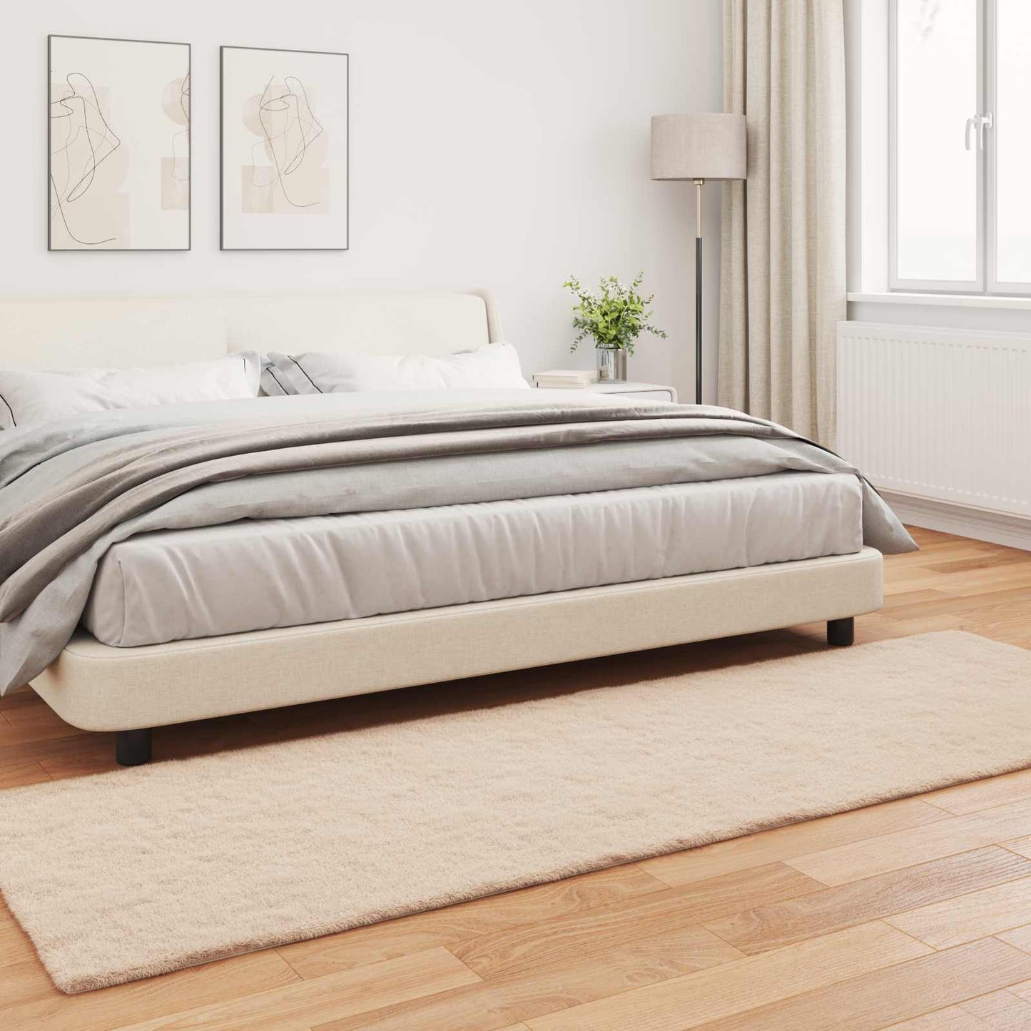 vidaXL Kunstfell Hasen Teppich Olite Taupe 80 x 250 cm Polyester