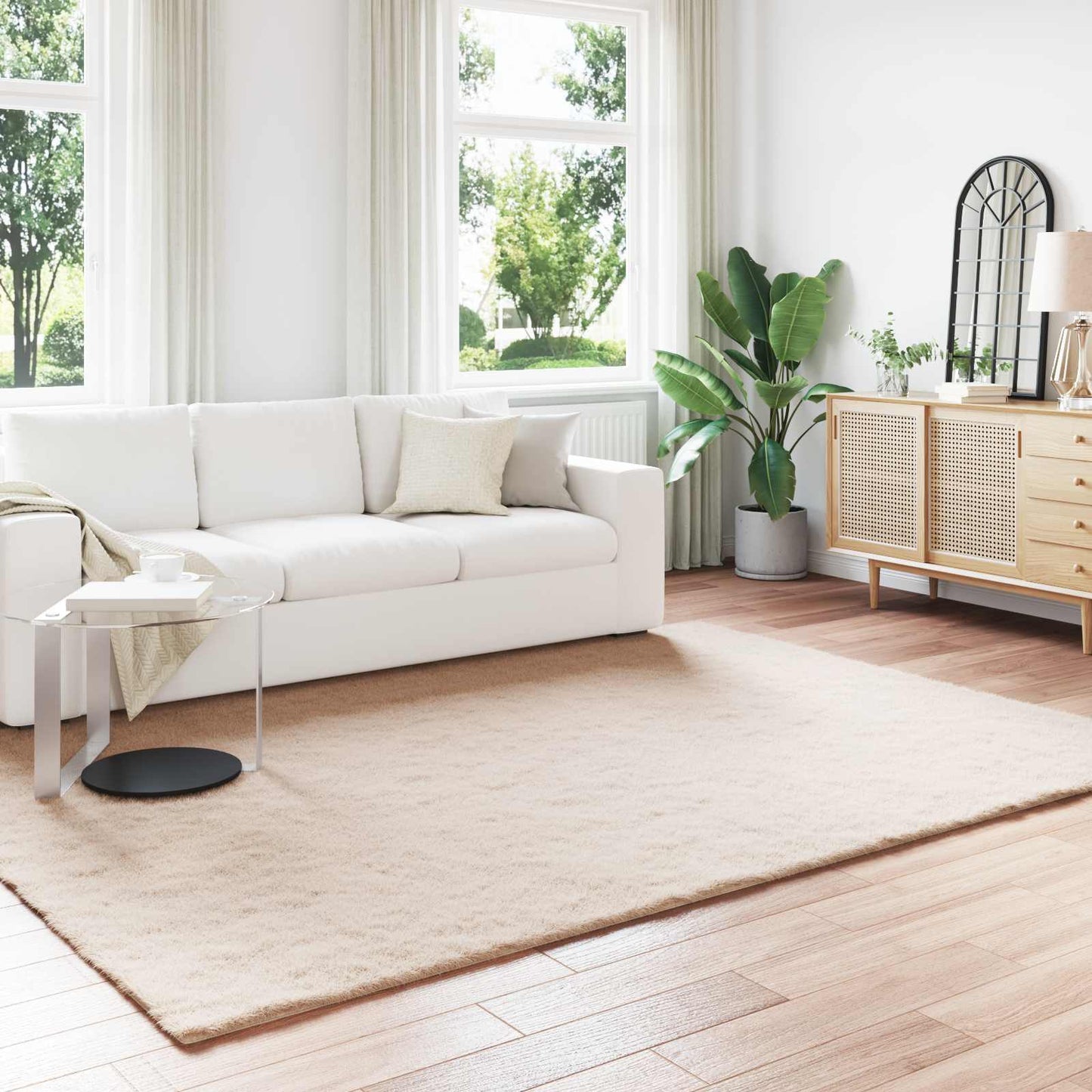 vidaXL Kunstfell Hasen Teppich Olite Taupe 240 x 340 cm Polyester