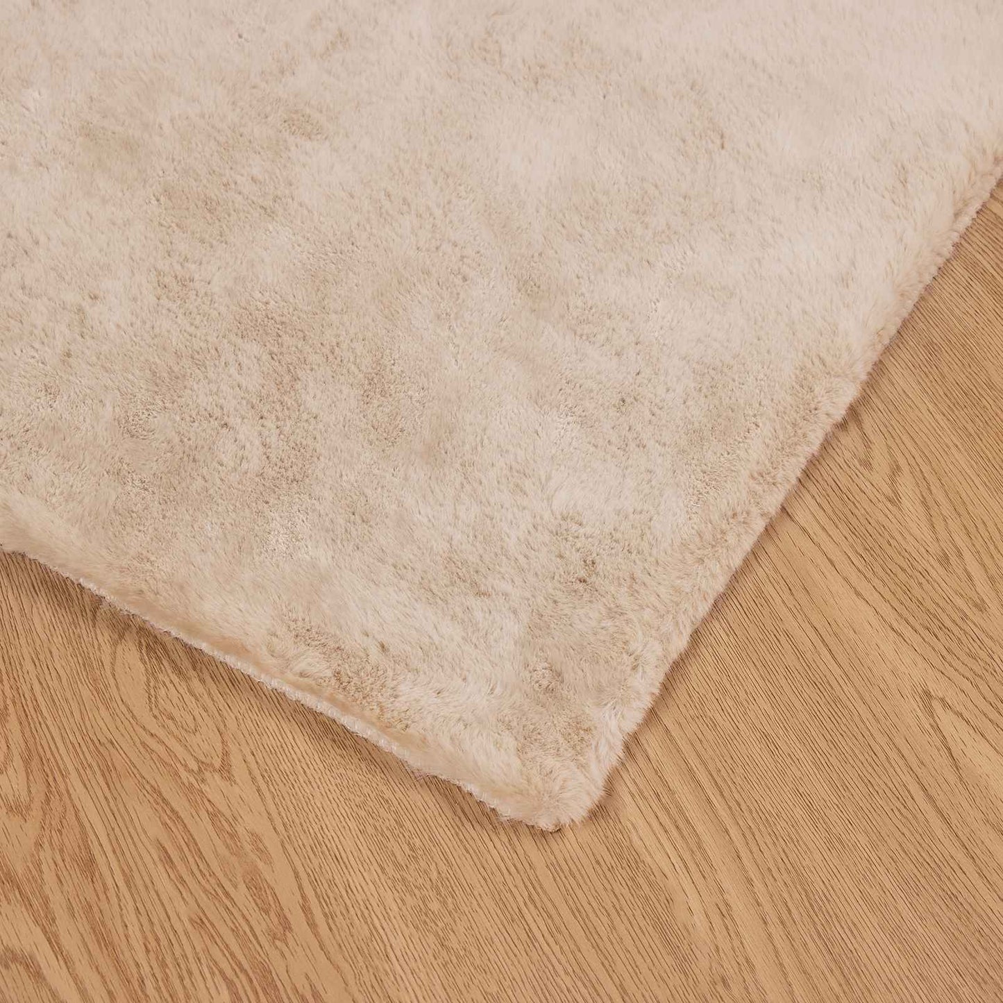 vidaXL Kunstfell Hasen Teppich Olite Taupe 200 x 200 cm Polyester
