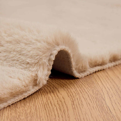 vidaXL Kunstfell Hasen Teppich Olite Taupe 240 x 240 cm Polyester