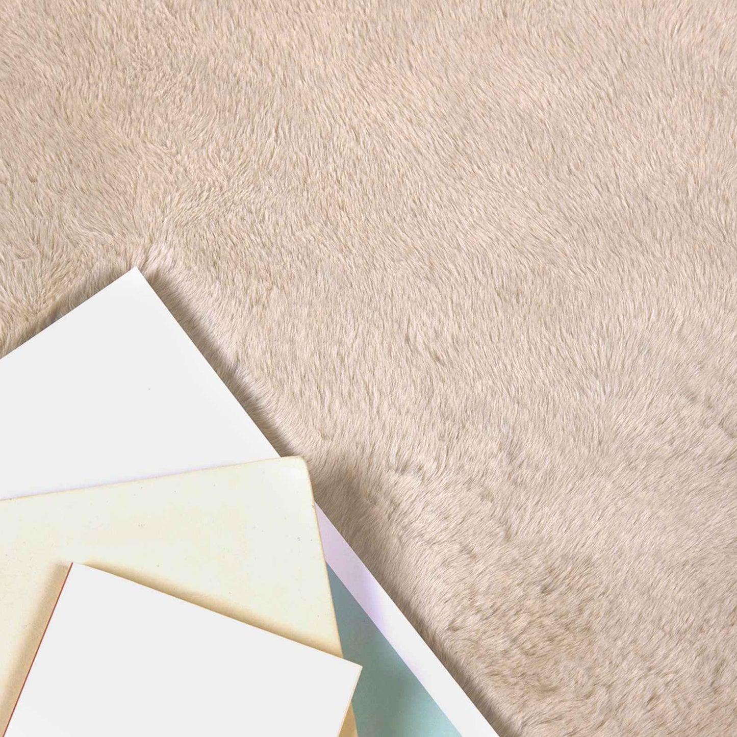 vidaXL Kunstfell Hasen Teppich Olite Taupe 240 x 240 cm Polyester