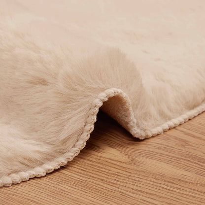 vidaXL Kunstfell Hasen Teppich Olite Taupe Ø 100 cm Polyester