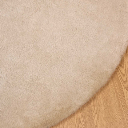 vidaXL Kunstfell Hasen Teppich Olite Taupe Ø 100 cm Polyester
