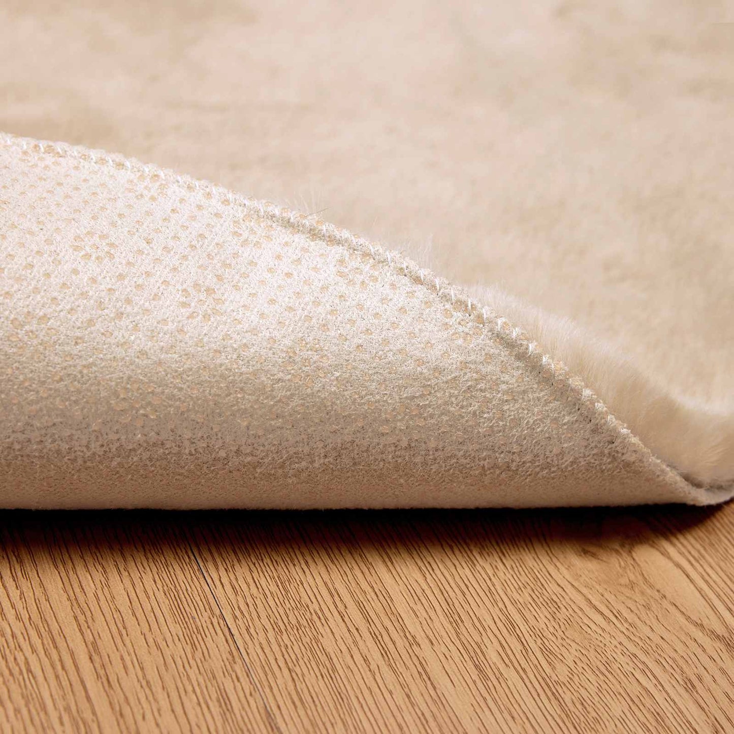 vidaXL Kunstfell Hasen Teppich Olite Taupe Ø 100 cm Polyester