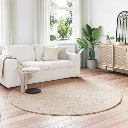 vidaXL Kunstfell Hasen Teppich Olite Taupe Ø 160 cm Polyester