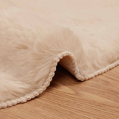 vidaXL Tapis en fausse fourrure de lapin Olite taupe 50 x 80 cm Polyester