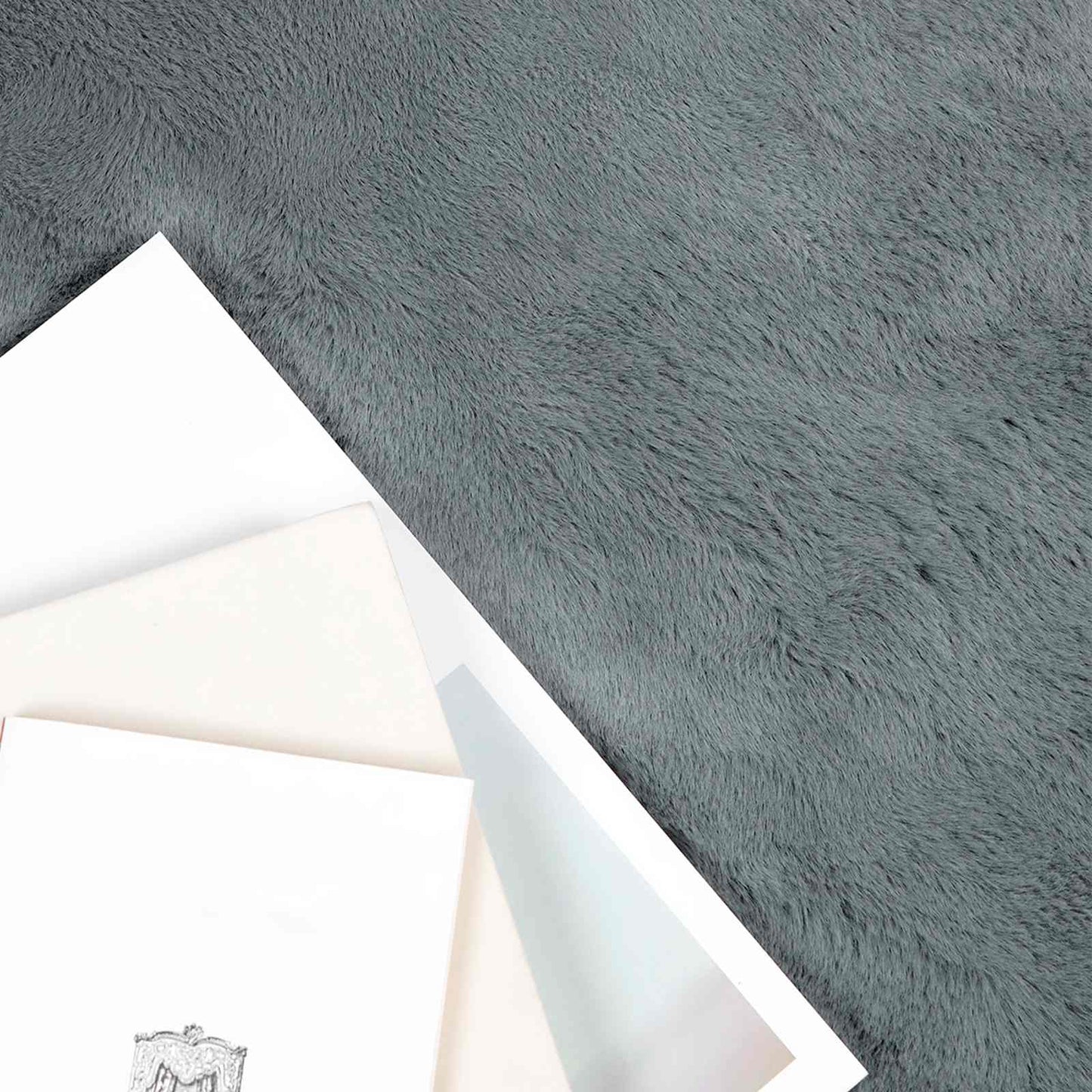vidaXL Kunstfell Hasen Teppich Olite Anthrazit 100 x 200 cm Polyester