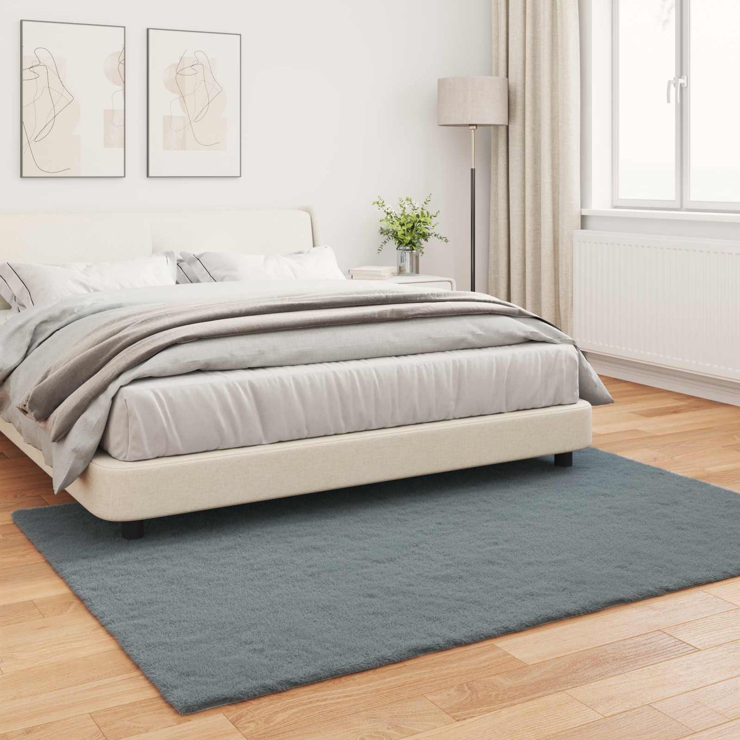 vidaXL Kunstfell Hasen Teppich Olite Anthrazit 140 x 200 cm Polyester