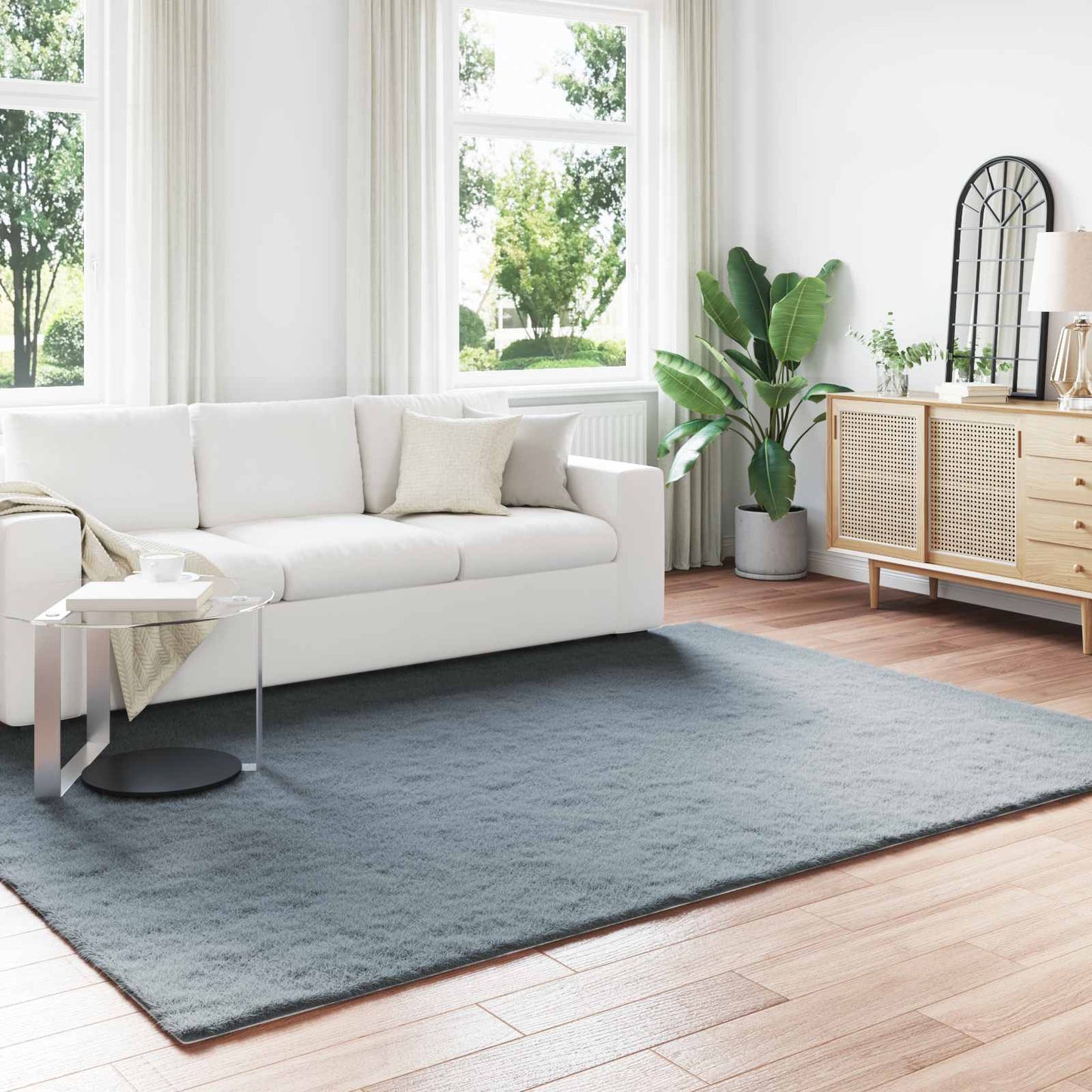 vidaXL Kunstfell Hasen Teppich Olite Anthrazit 200 x 280 cm Polyester