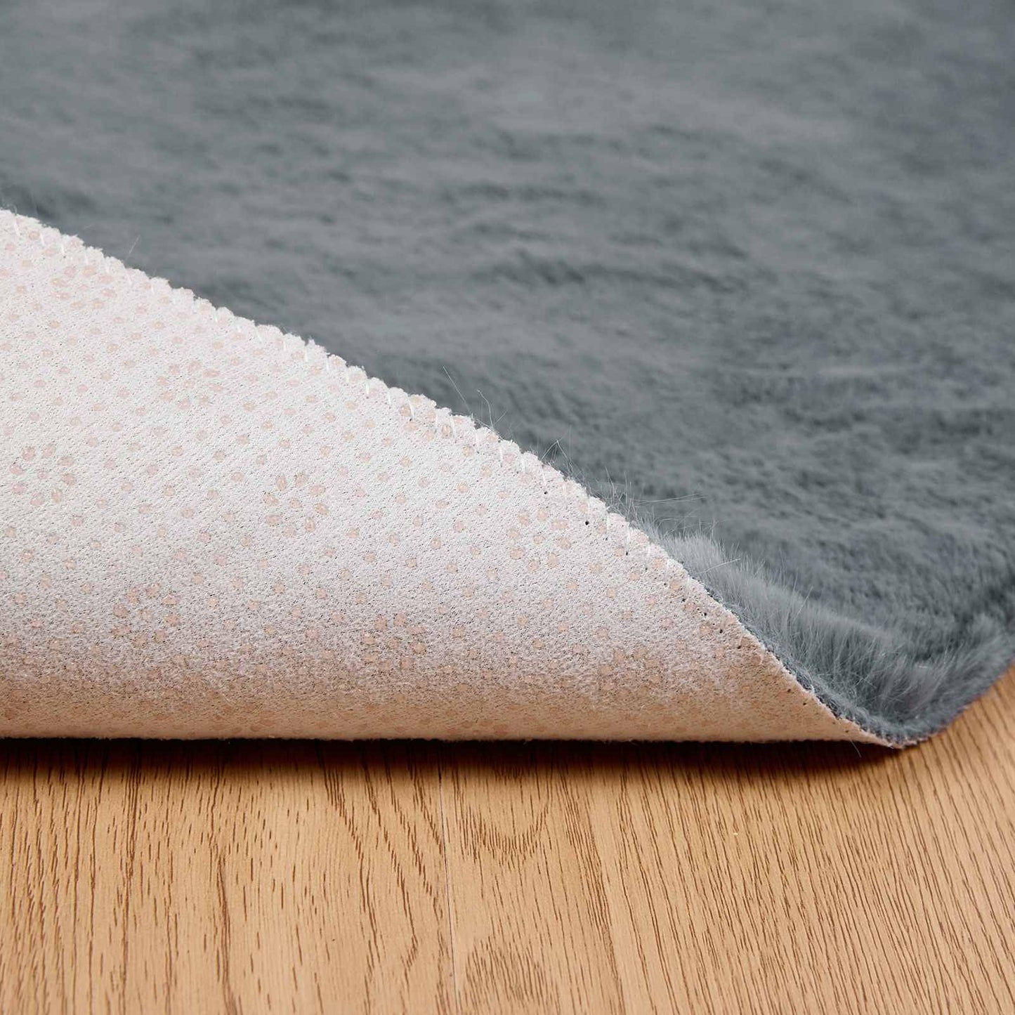 vidaXL Kunstfell Hasen Teppich Olite Anthrazit Ø 80 cm Polyester