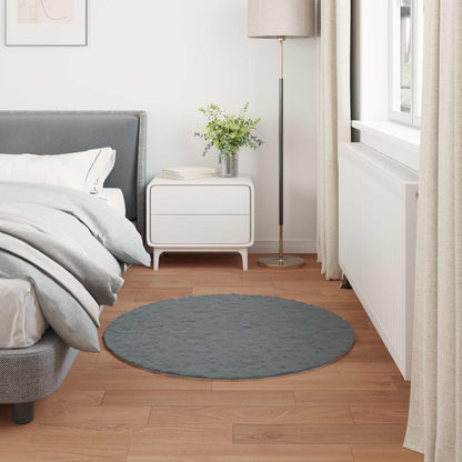 vidaXL Kunstfell Hasen Teppich Olite Anthrazit Ø 80 cm Polyester
