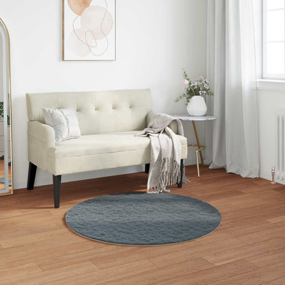vidaXL Kunstfell Hasen Teppich Olite Anthrazit Ø 120 cm Polyester