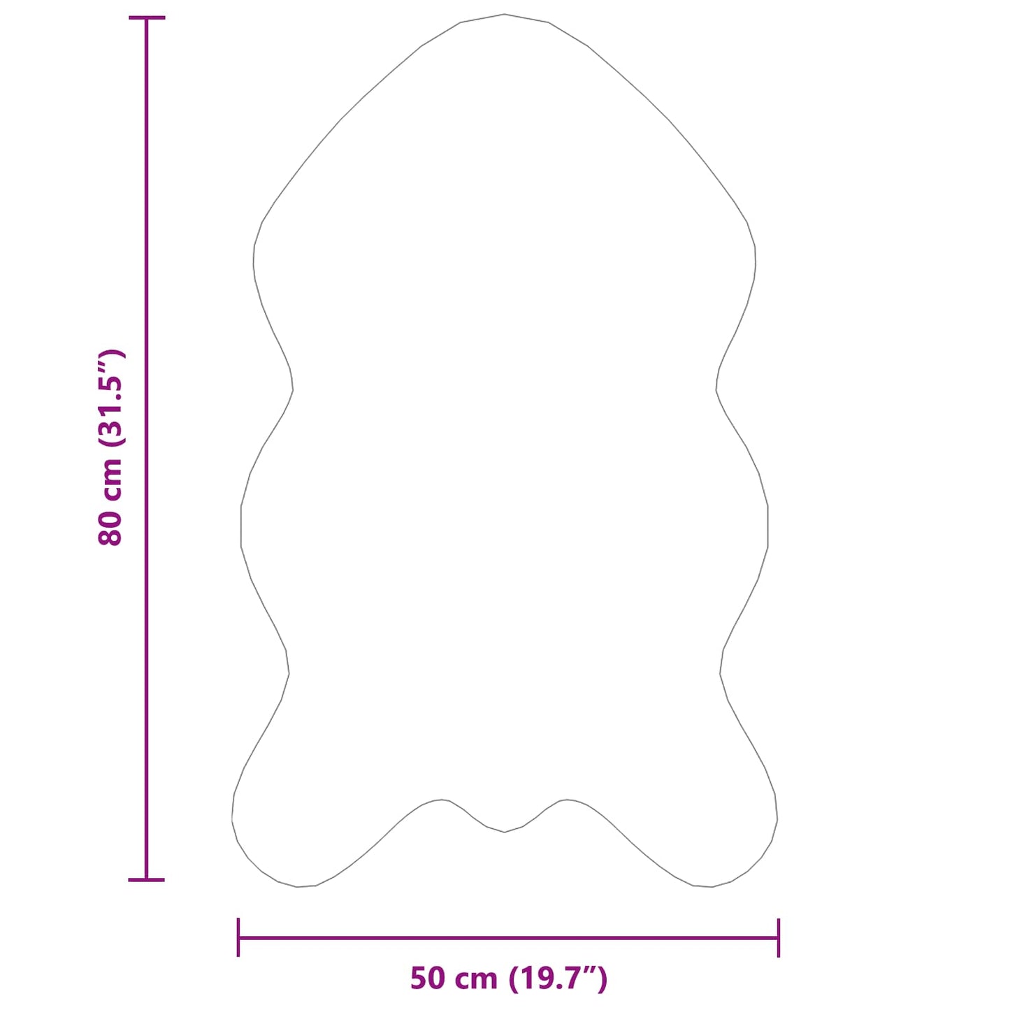 Rutschfester Kunstfellteppich Olite Anthrazit 50 x 80 cm