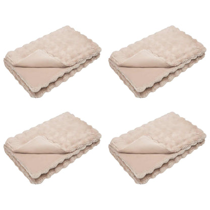 Rutschfeste Kunstfell Decke Olite 4 pcs Beige 150 x 220 cm