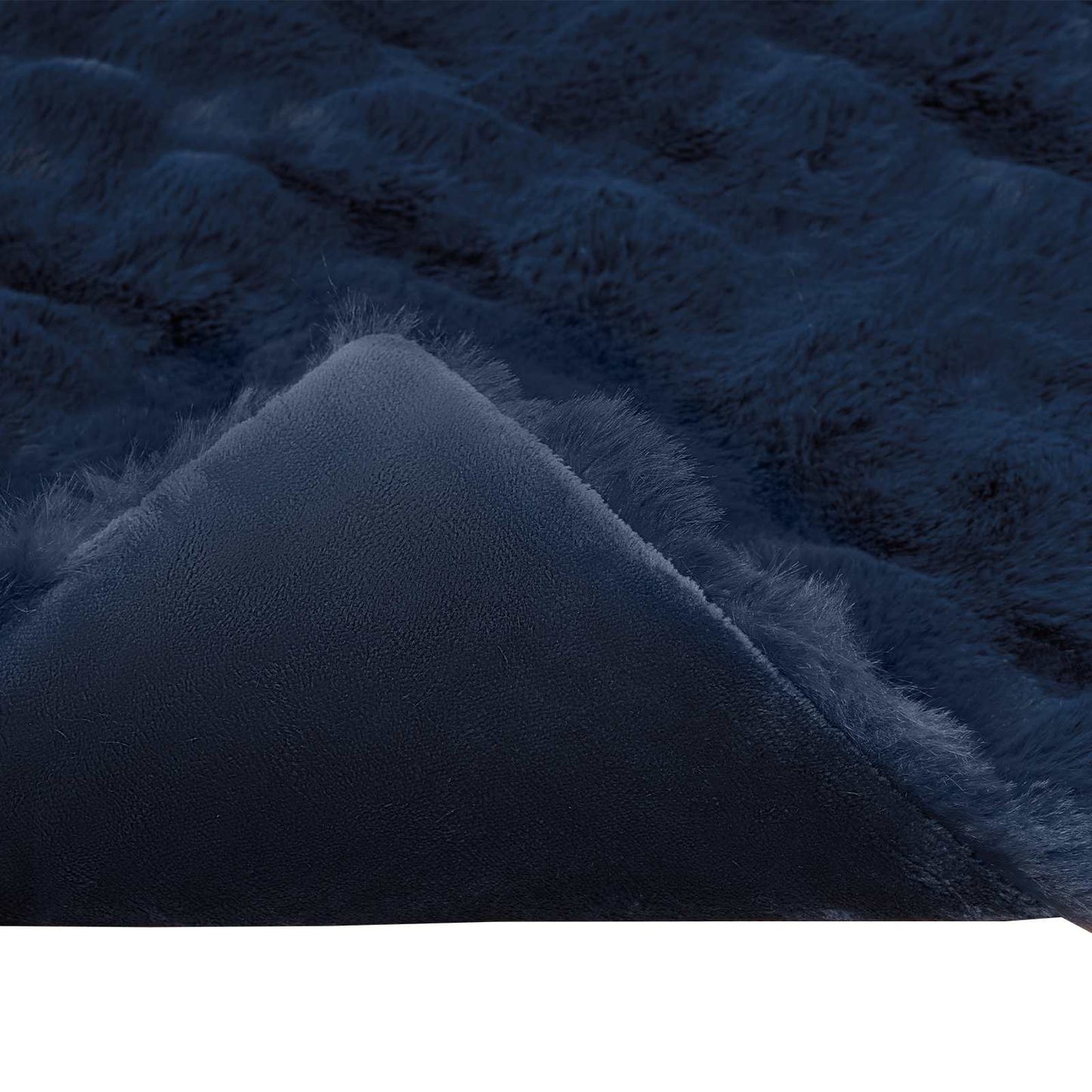 Rutschfeste Kunstfell Decke Olite 4 pcs Marineblau 130 x 150 cm