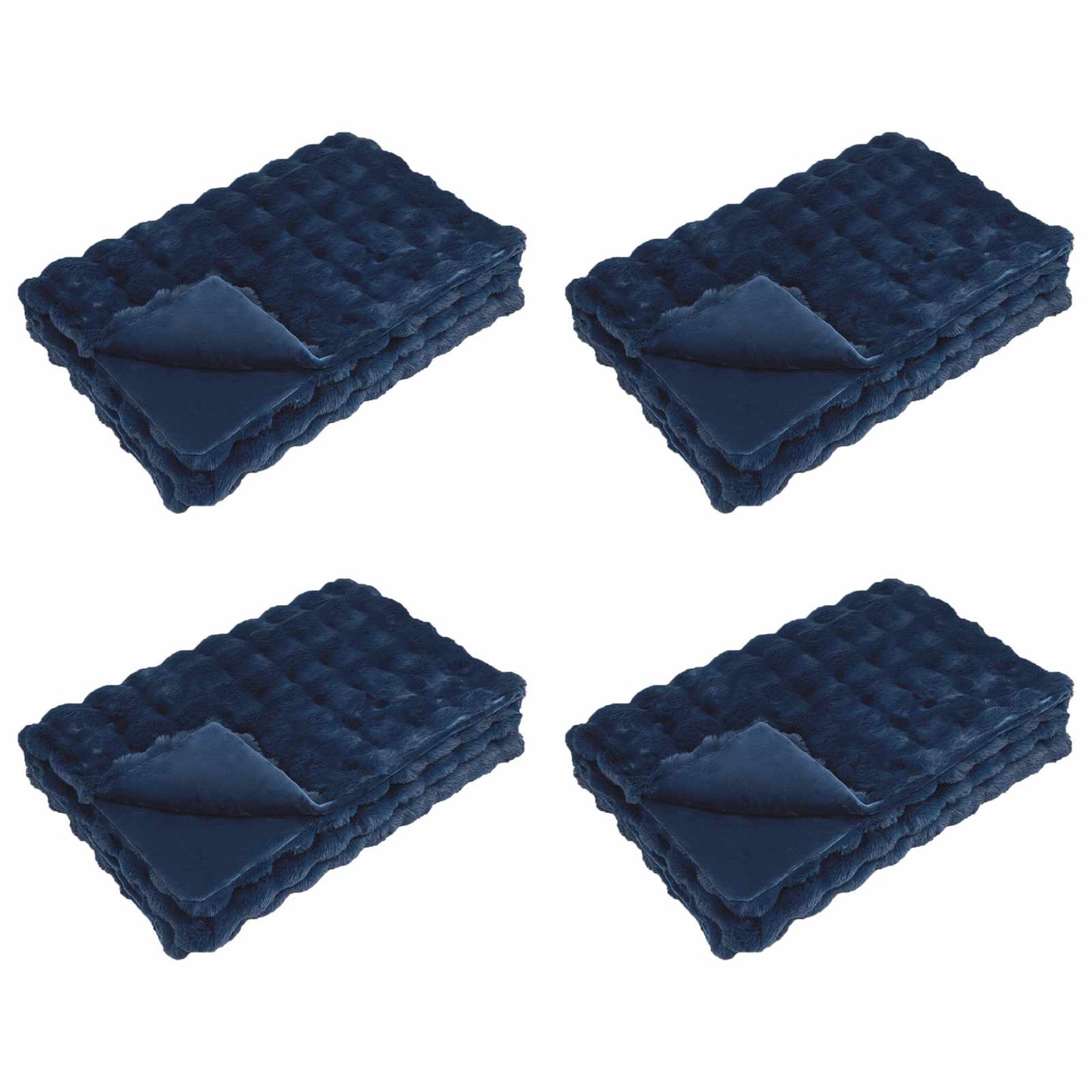 Rutschfeste Kunstfell Decke Olite 4 pcs Marineblau 240 x 270 cm