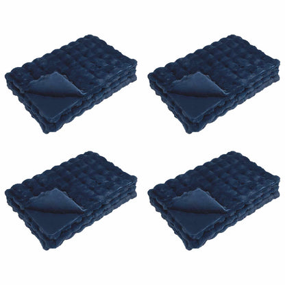 Rutschfeste Kunstfell Decke Olite 4 pcs Marineblau 240 x 270 cm