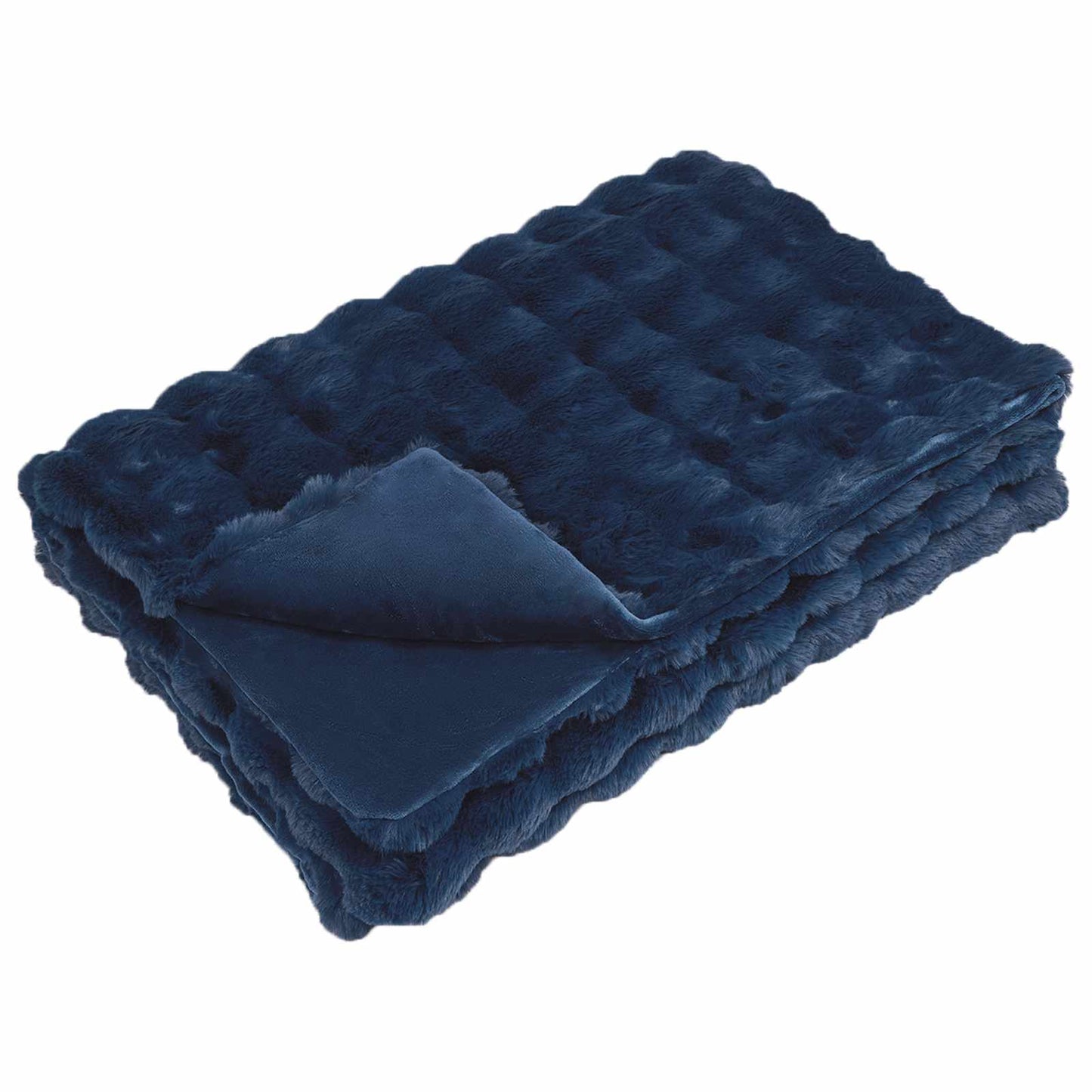 Rutschfeste Kunstfell Decke Olite 4 pcs Marineblau 240 x 270 cm