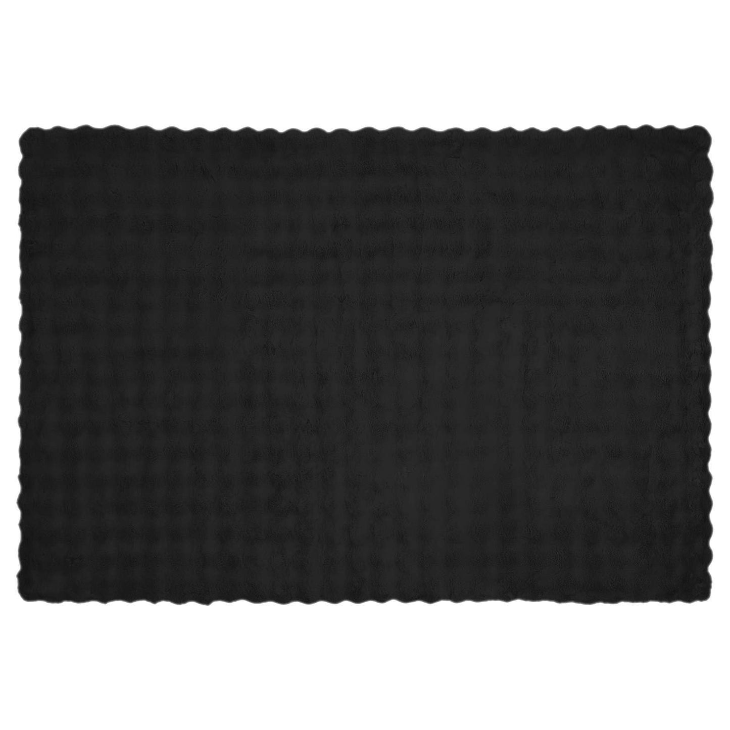 Rutschfeste Kunstfell Decke Olite 4 pcs Schwarz 150 x 220 cm