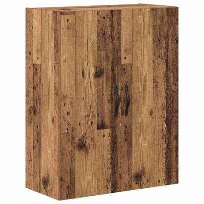 vidaXL Highboard 2 pcs Altholz Ingenieurholz und Glas