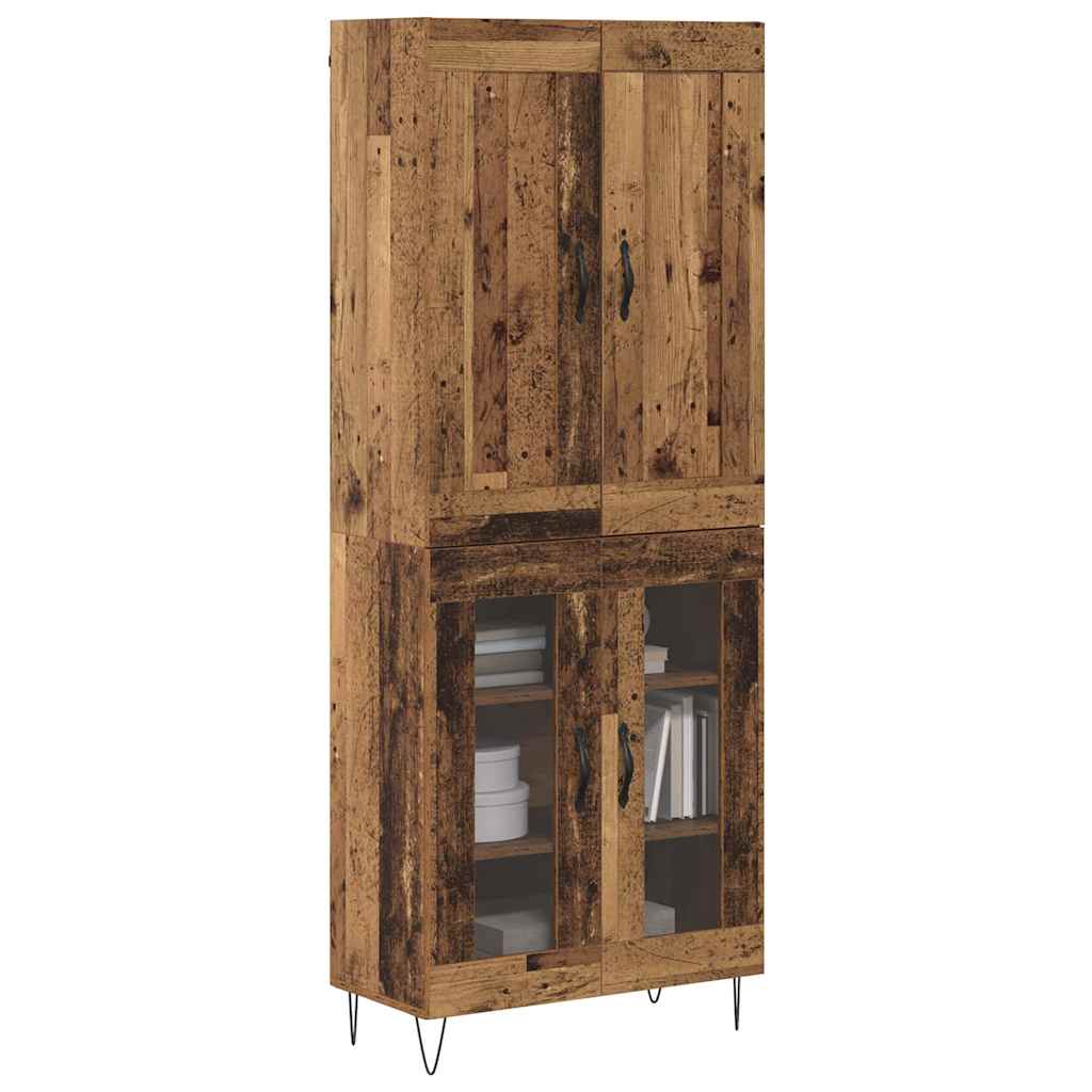 Highboard Altholz 69,5 x 34 x 180 cm Holzwerkstoff